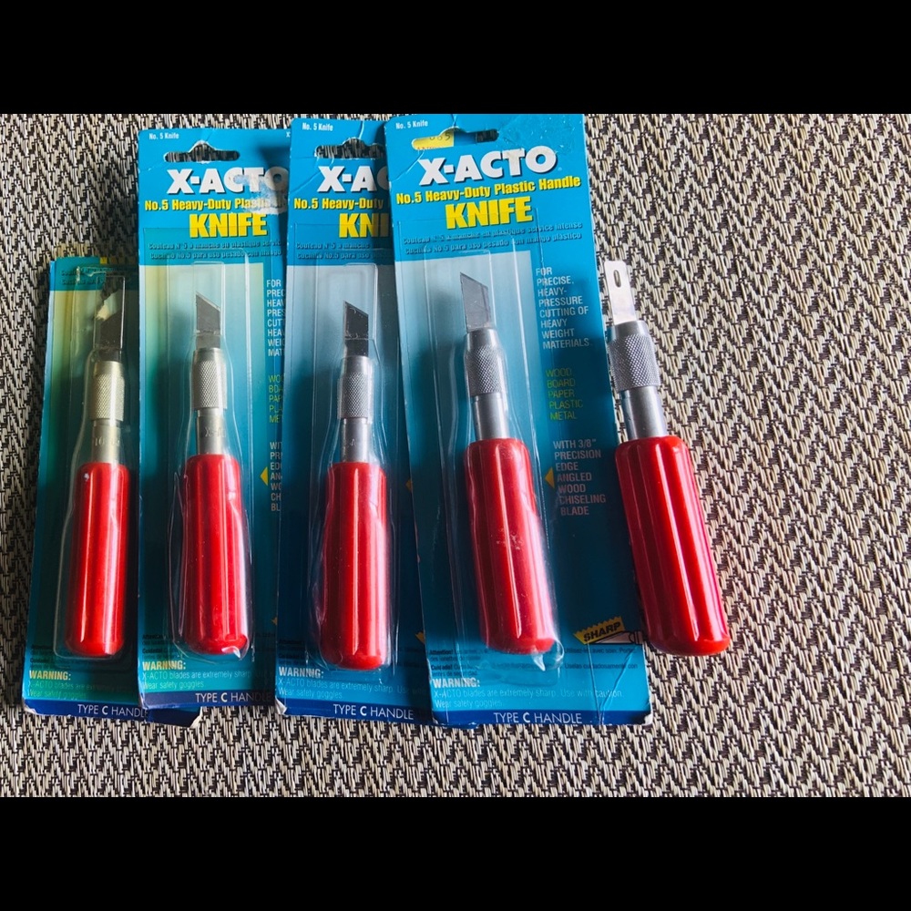 4 X-Acto No 5 Heavy Duty Plastic Handle Knife